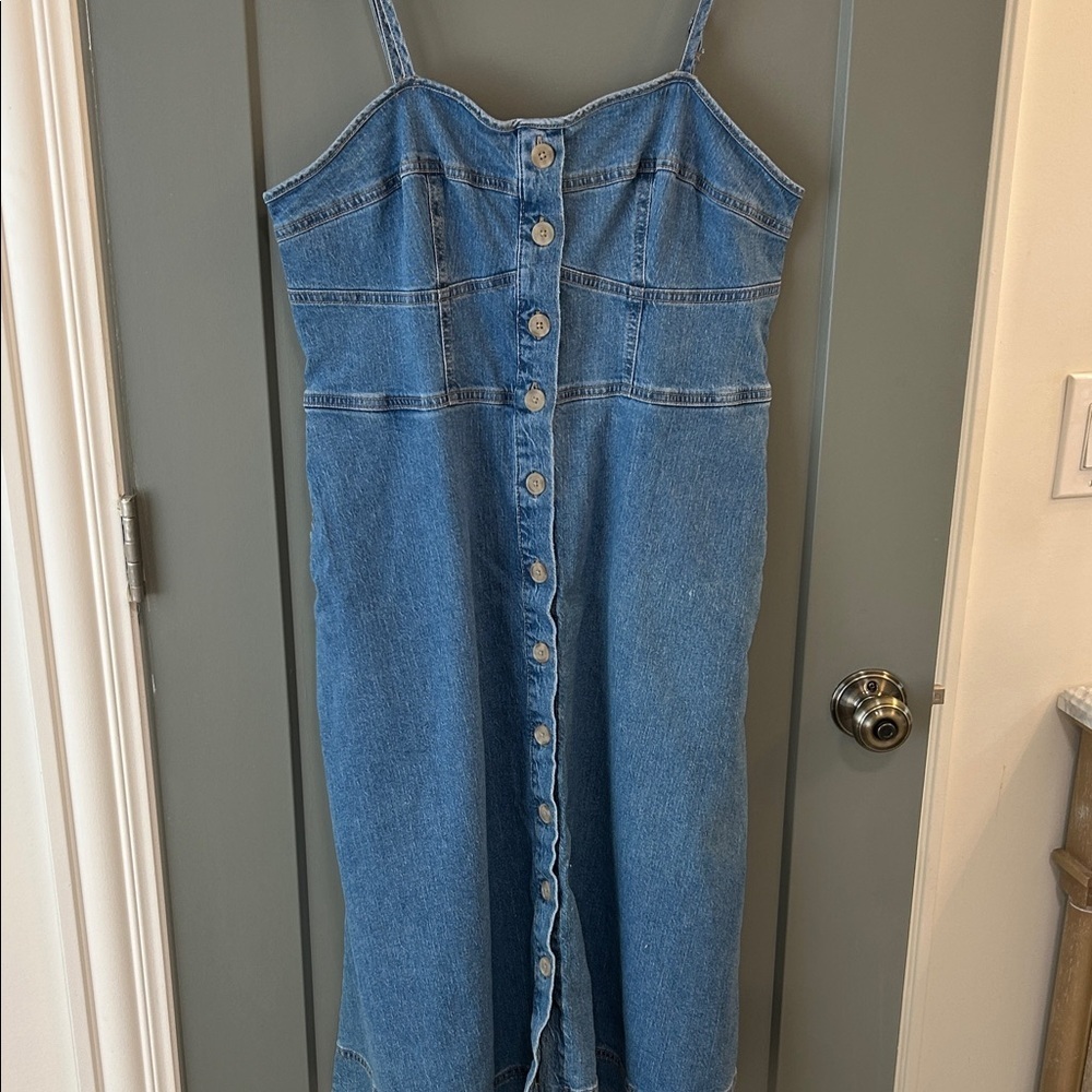 Universal Thread Denim Button-Front Midi Dress Size Large New - Picture 2 of 6